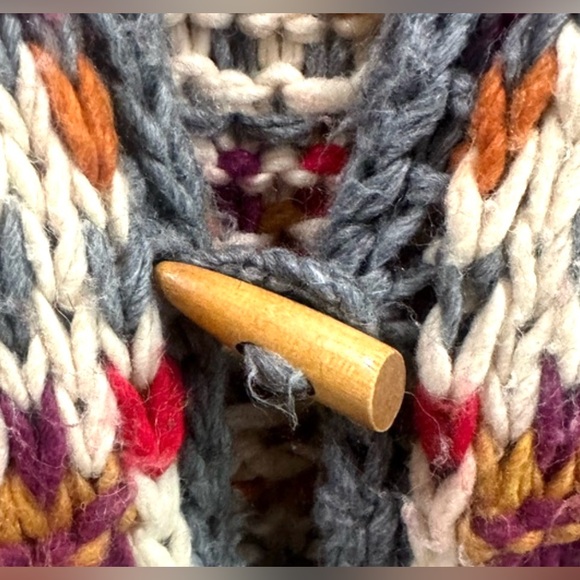 Anthropologie Cream and Red Patterned Cardigan - Picture 5 of 9